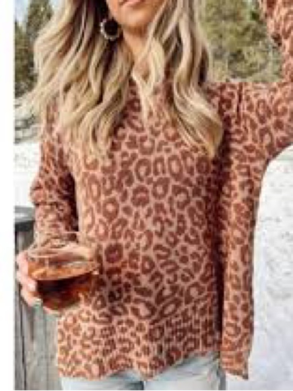 Show Me Your Mumu Leopard Sweater Medium Brown Tan Lightweight Knit Pullover